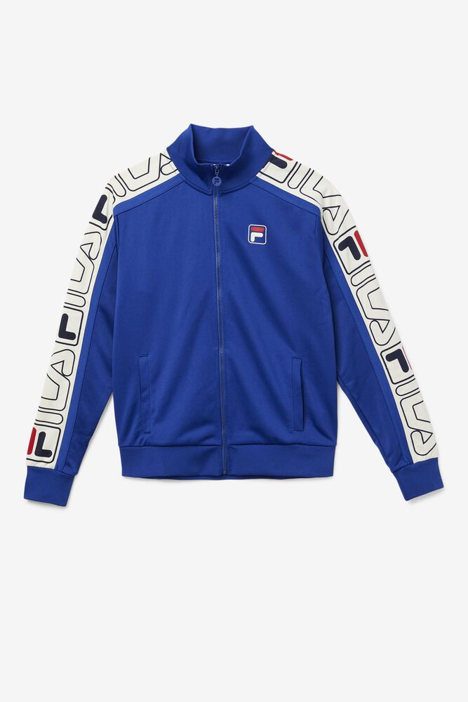 Fila Jacket Mens Blue - Gatlin Track - Philippines 8943517-OX